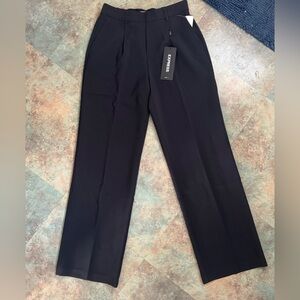 Express Stylist Black High Waisted Pleated Wide Leg Pant
